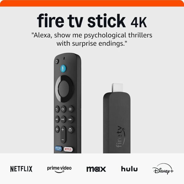 Amazon Fire TV Stick 4K con búsqueda de Fire TV con IA TV en vivo y gratis